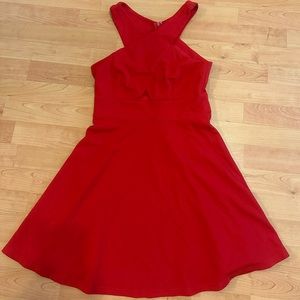 Lulu’s Red Cutout Halter Dress